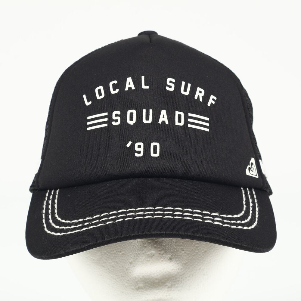 Roxy Local Surf Squad '90 Snapback Foam Mesh Trucker Hat Black White